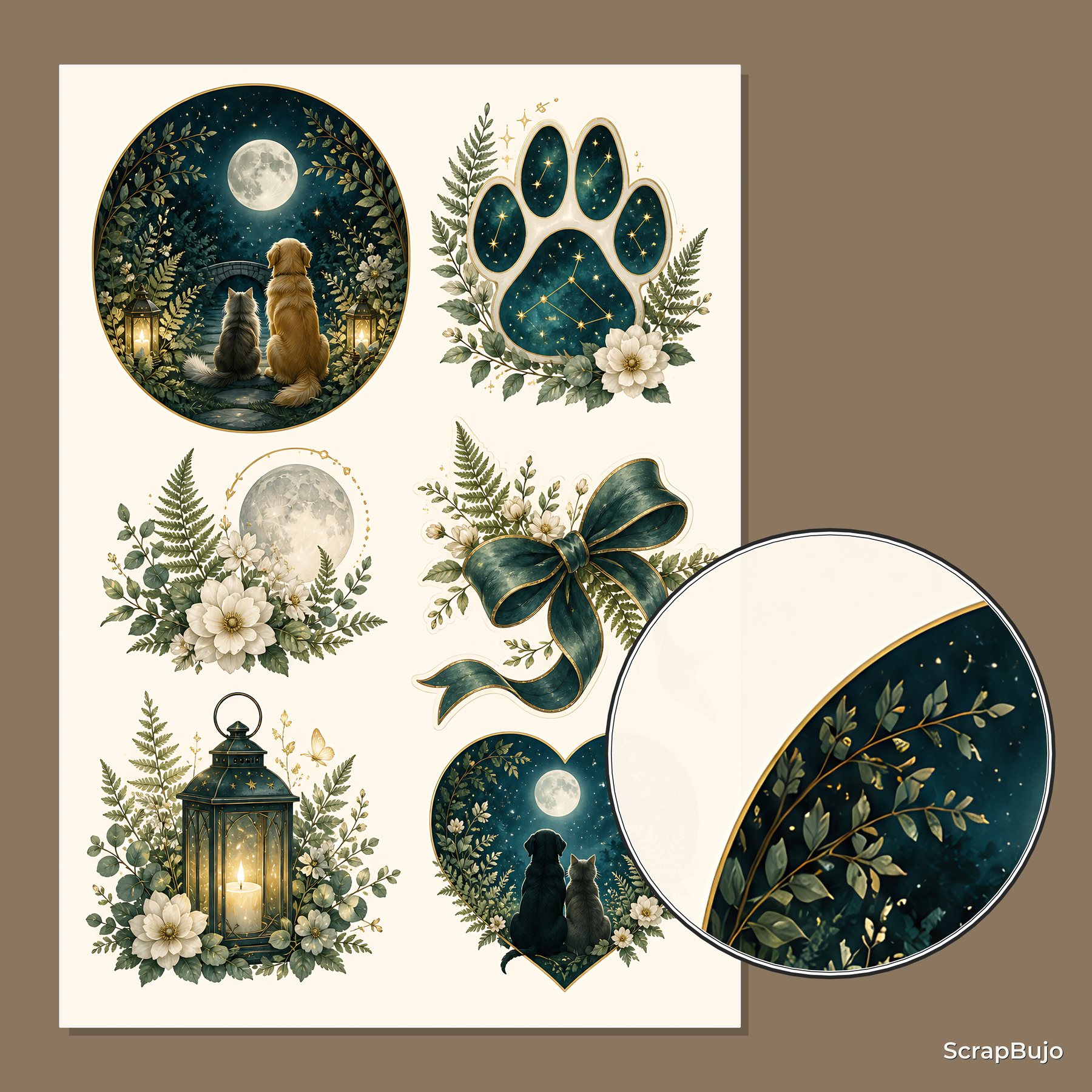 Pet Memorial Scrapbook Papers A4 preview 5