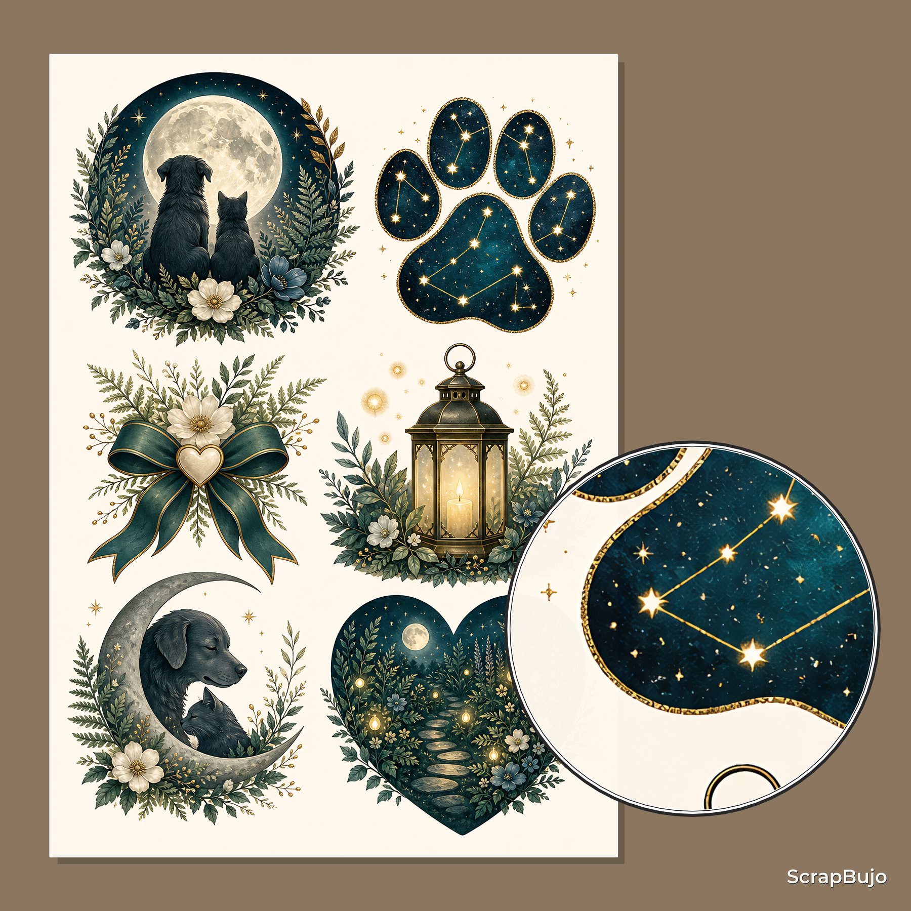 Pet Memorial Scrapbook Papers A4 preview 6