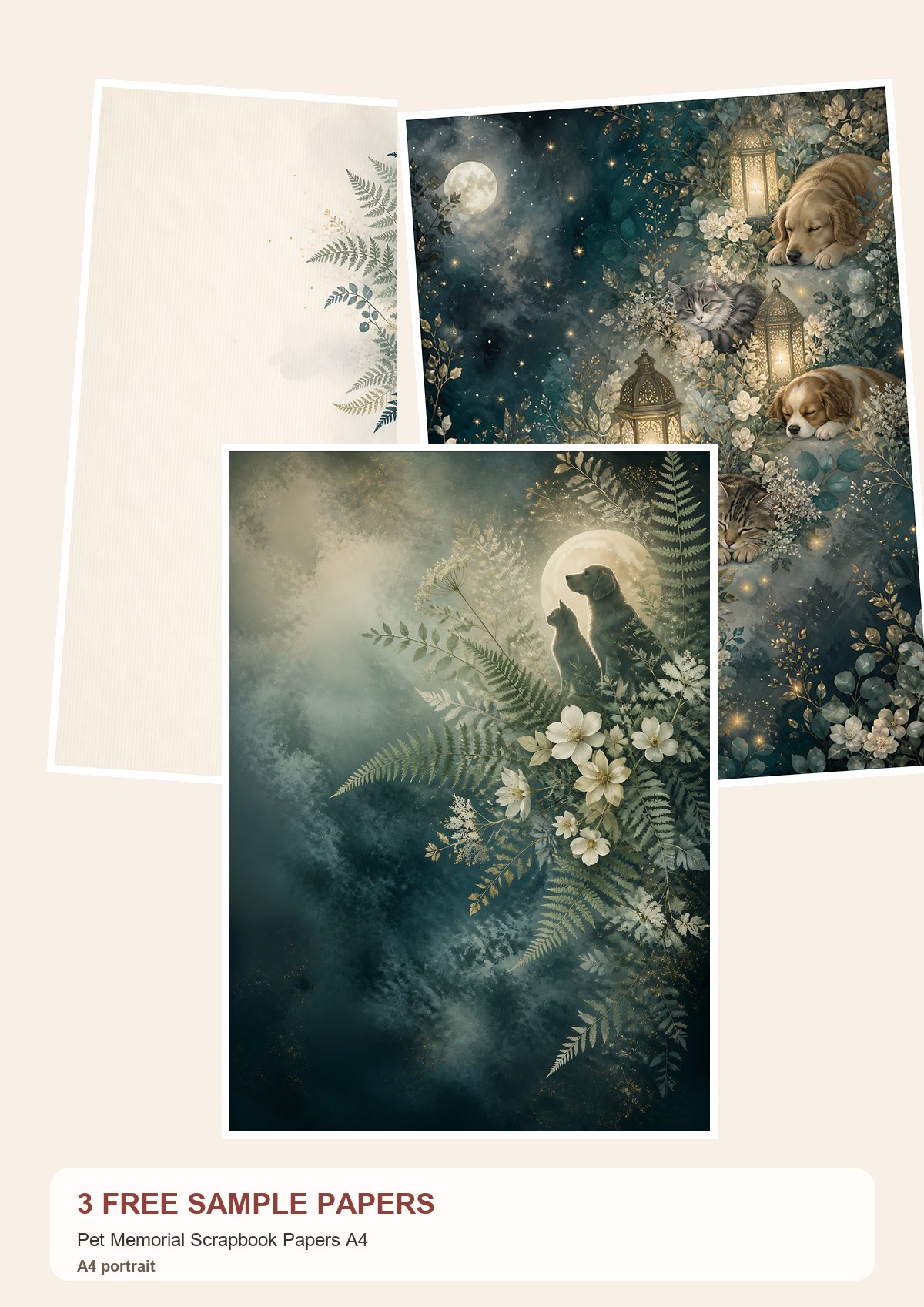 Free Pet Memorial Scrapbook Papers A4 – 3 Scrapbook Paper Samples