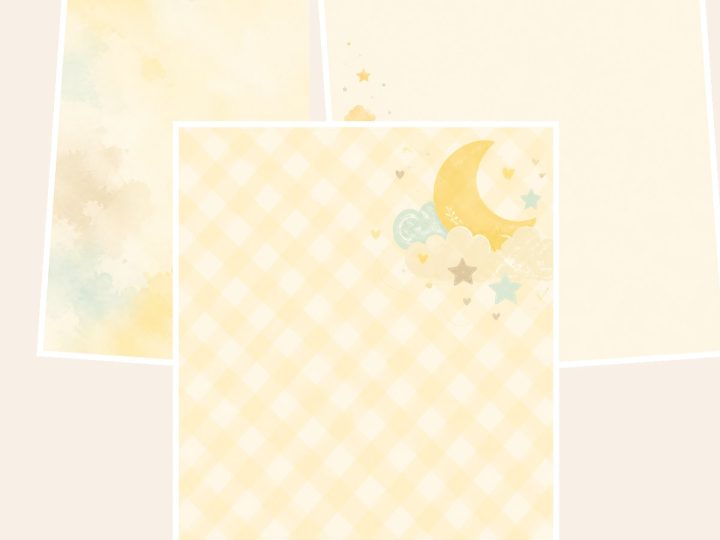 Free Baby Yellow Nursery Scrapbook Papers Us – 3 Scrapbook Paper Samples