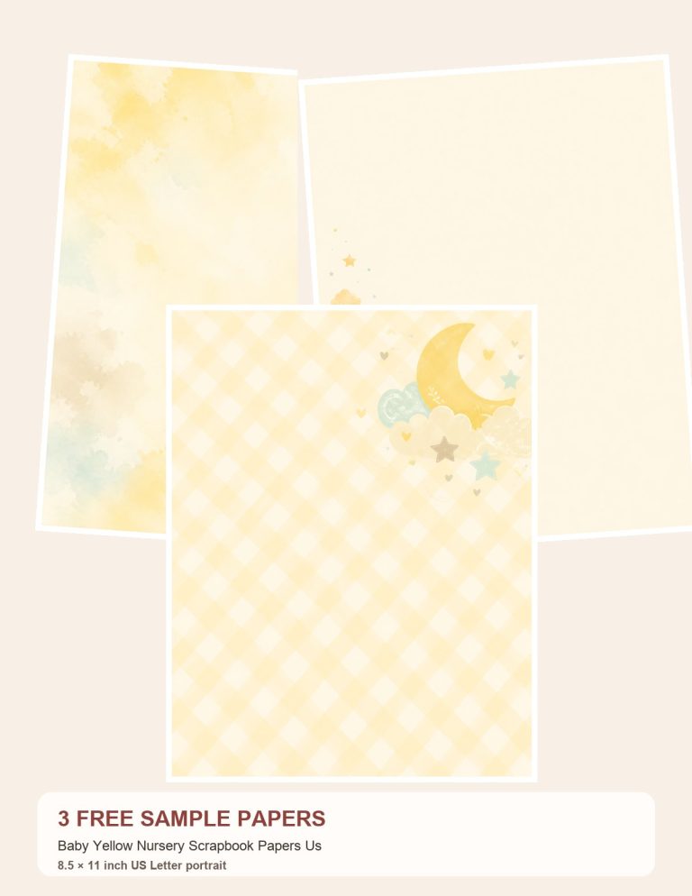 Free Baby Yellow Nursery Scrapbook Papers Us – 3 Scrapbook Paper Samples preview
