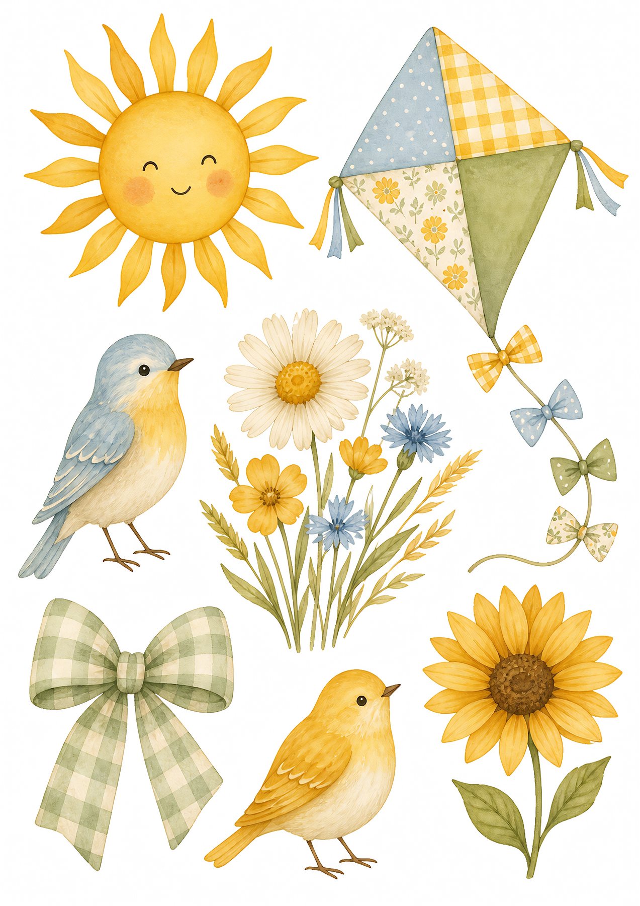 Baby Yellow Nursery Scrapbook Papers A4 35 Papers 5 Printable Die Cut Sheets