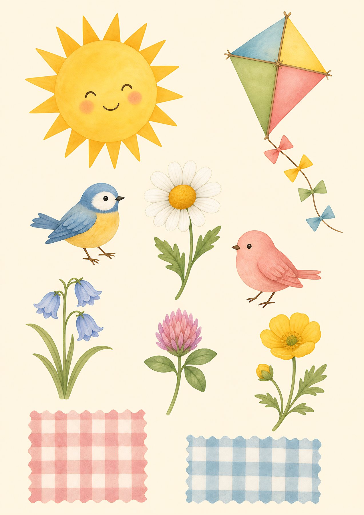 Baby Yellow Nursery Scrapbook Papers A4 35 Papers 5 Printable Die Cut Sheets preview 4