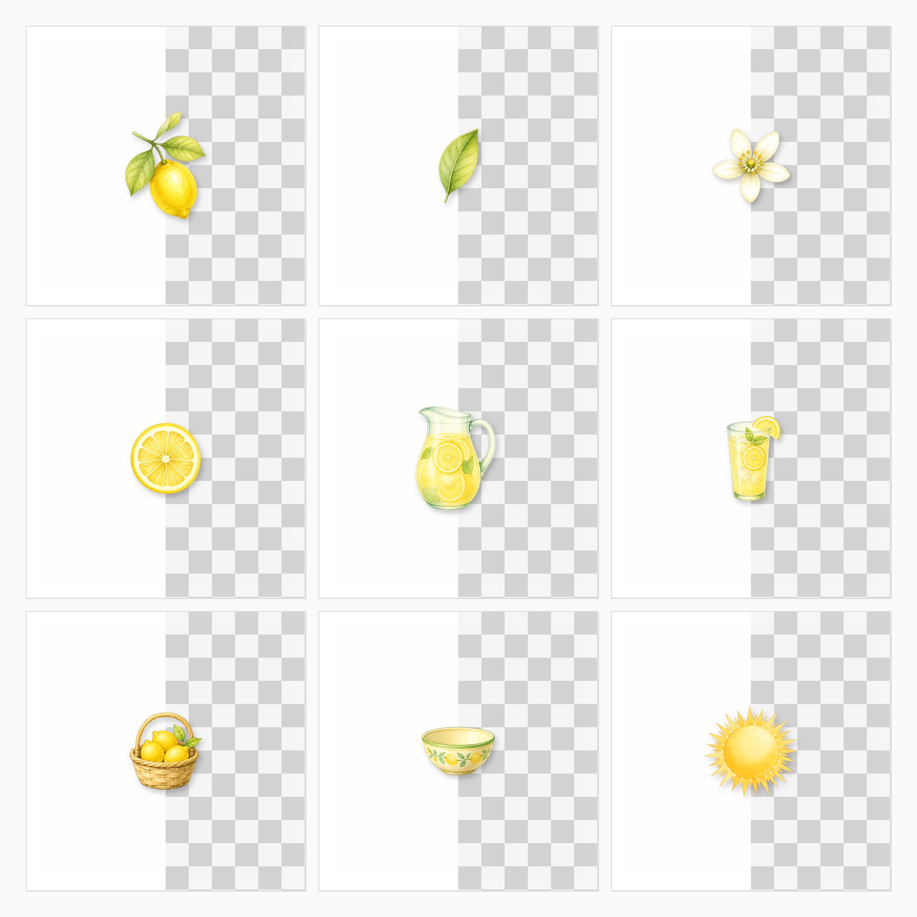 Watercolor Lemon A4 Digital Papers 30 preview 2