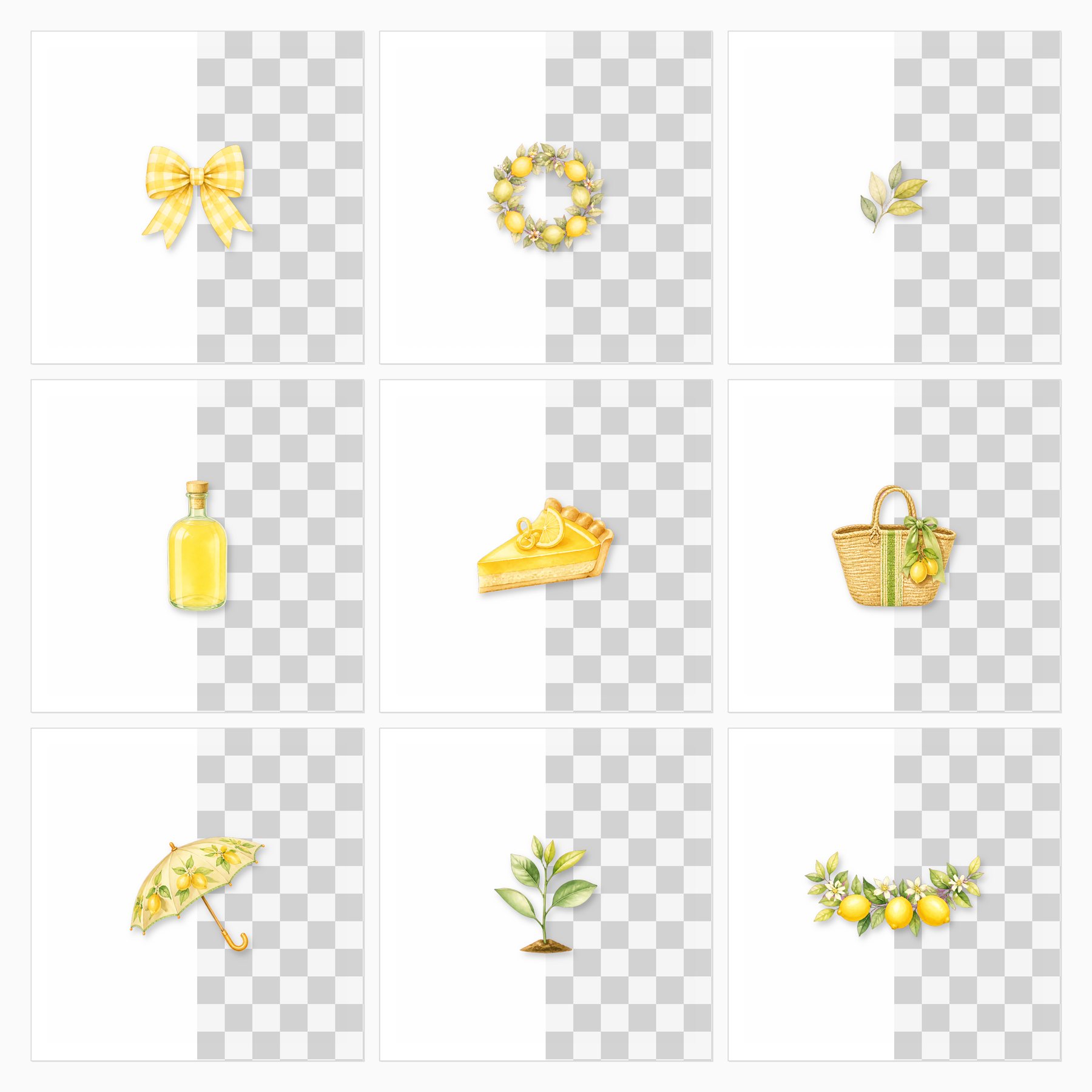 Watercolor Lemon A4 Digital Papers 30 preview 3