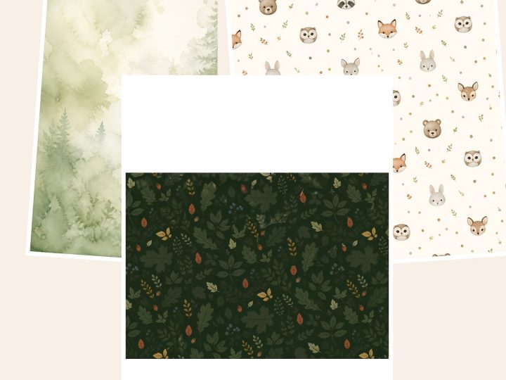 Free Woodland Baby Animals A4 Digital Papers – 3 A4 Paper Samples