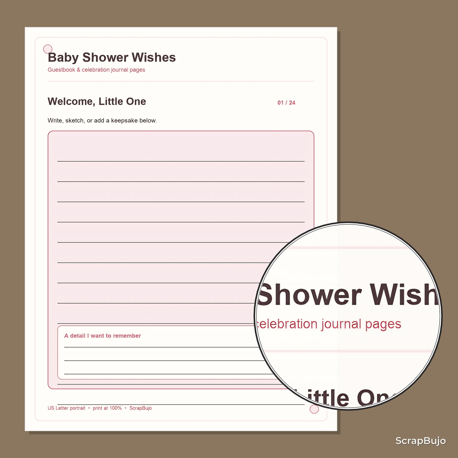Baby Shower Guest Book Journal Kit Us preview 5