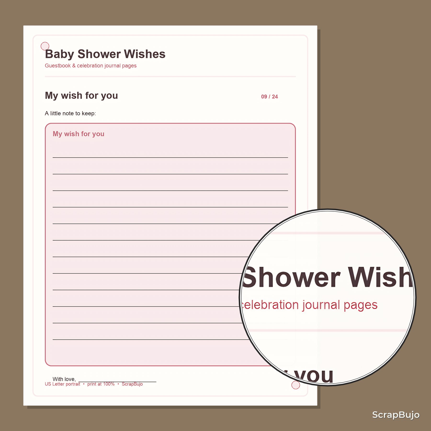 Baby Shower Guest Book Journal Kit Us preview 6