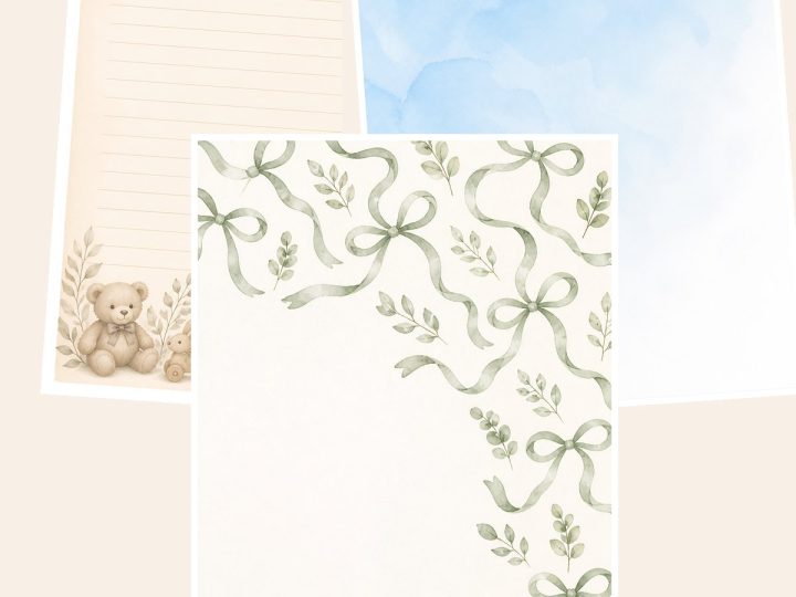 Free Baby Shower Guest Book Journal Kit Us – 3 US Letter Paper Samples