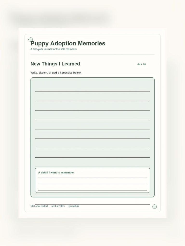 Puppy Adoption First Year Memory Kit Us poster portrait
