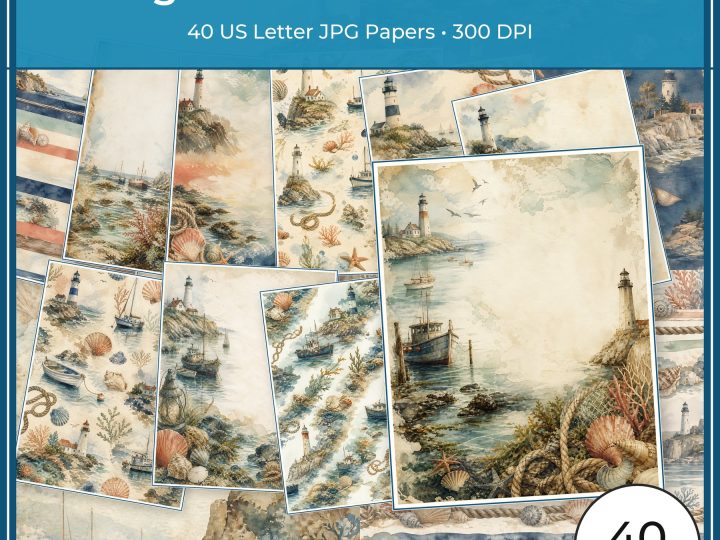 Vintage Seaside Travel Archive US Letter