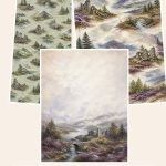 Free Scotland Highlands Mystic Outlands US Letter – 3 Printable Scrapbook Paper Samples preview