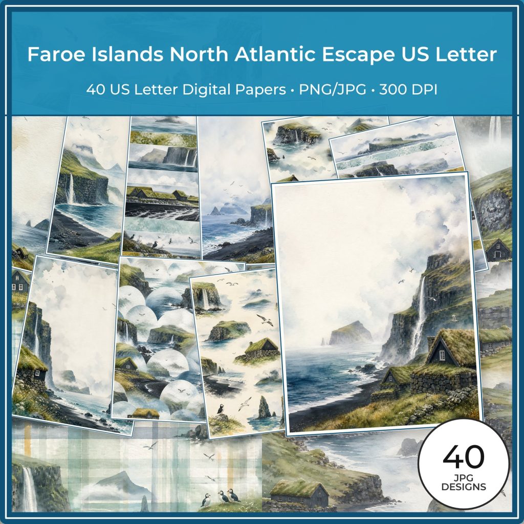 Faroe Islands North Atlantic Escape US Letter