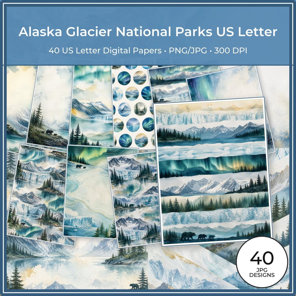 Alaska Glacier National Parks US Letter