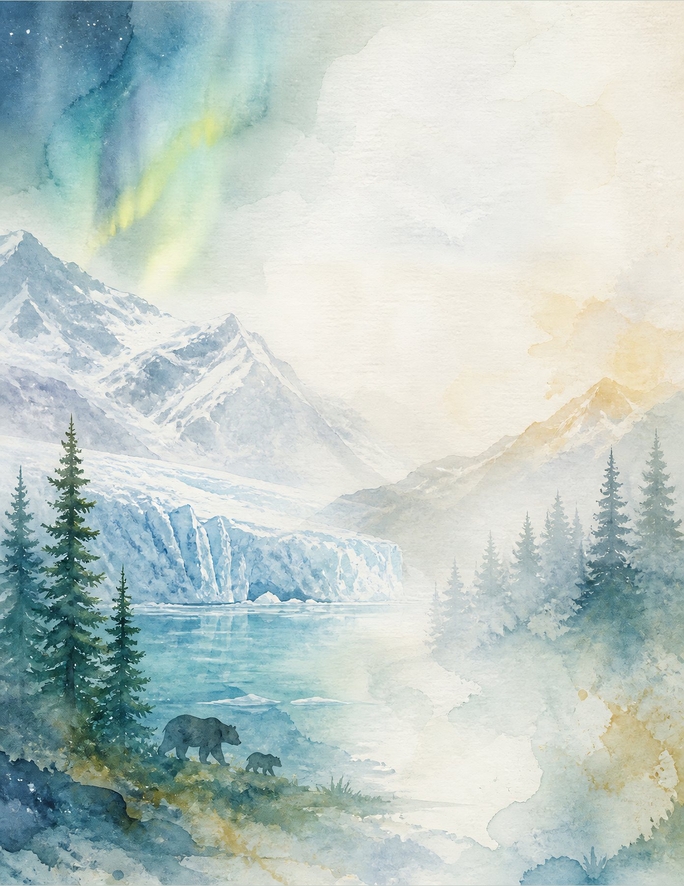 Alaska Glacier National Parks US Letter