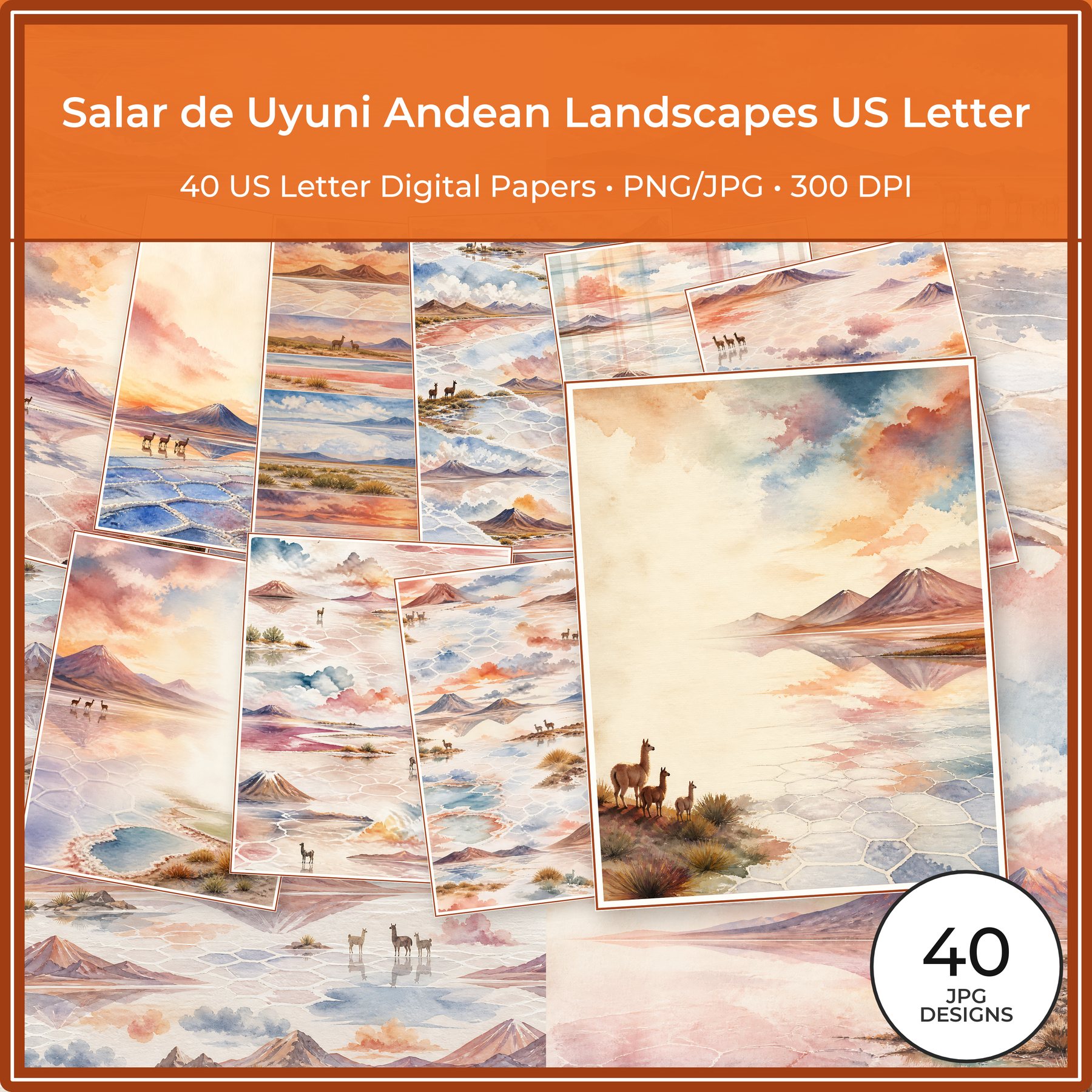 Salar de Uyuni Andean Landscapes US Letter
