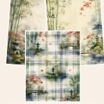 Free Arashiyama Kyoto Garden Journey US Letter – 3 Printable Scrapbook Paper Samples preview