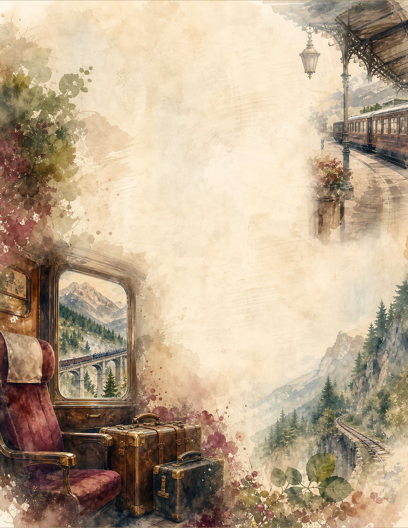 Vintage European Train Journey US Letter preview 3