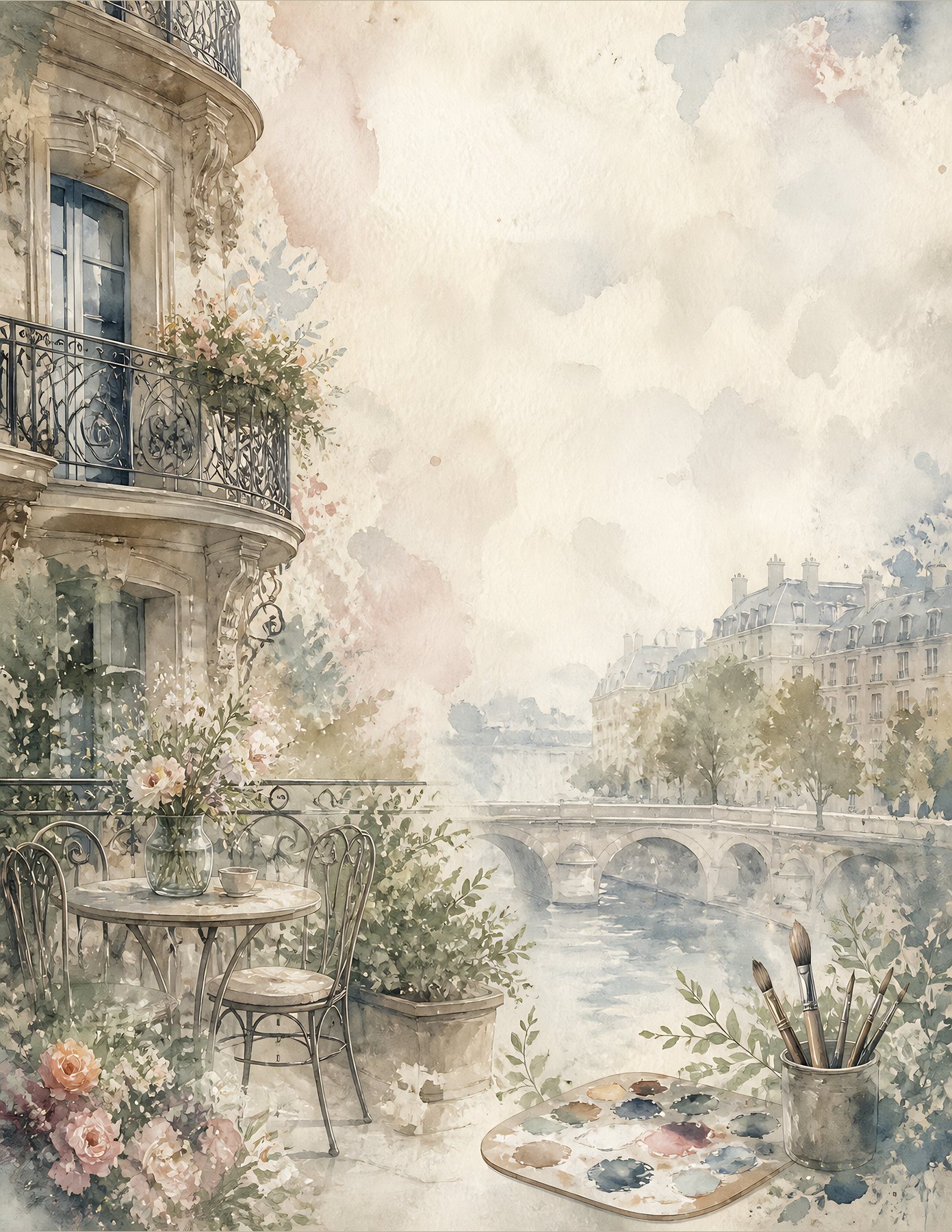 Parisian Artistic Travel US Letter