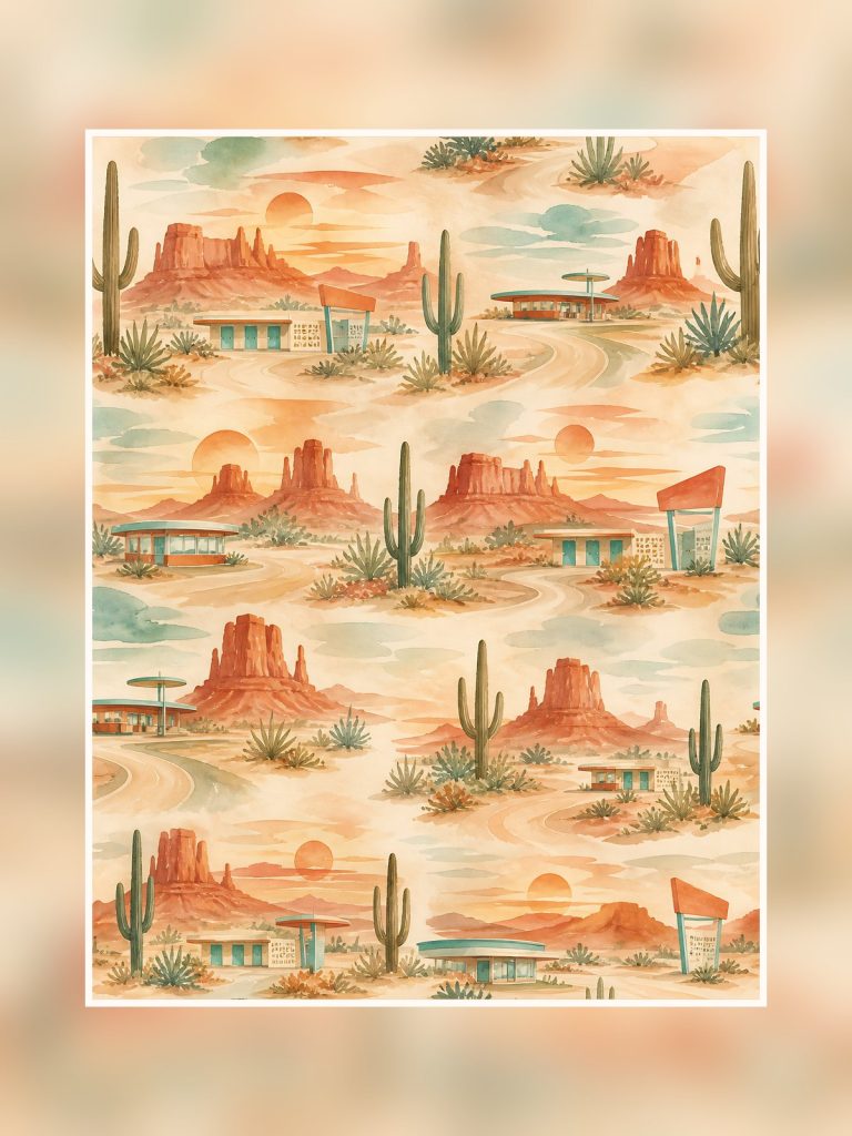 Desert Southwest and Route 66 US Letter poster portrait