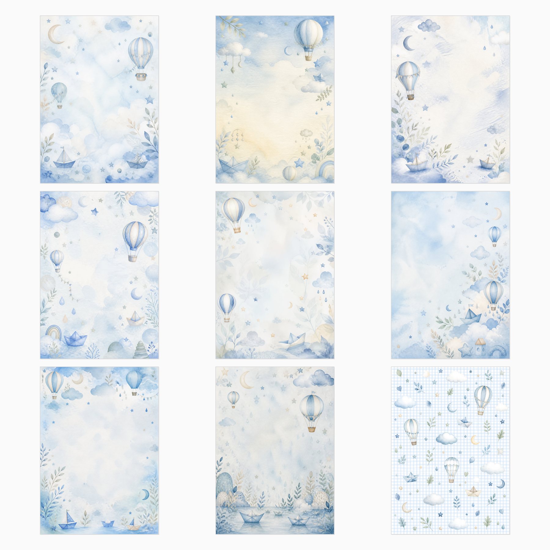 Baby Blue Watercolor A4 Adapted Collection preview 2