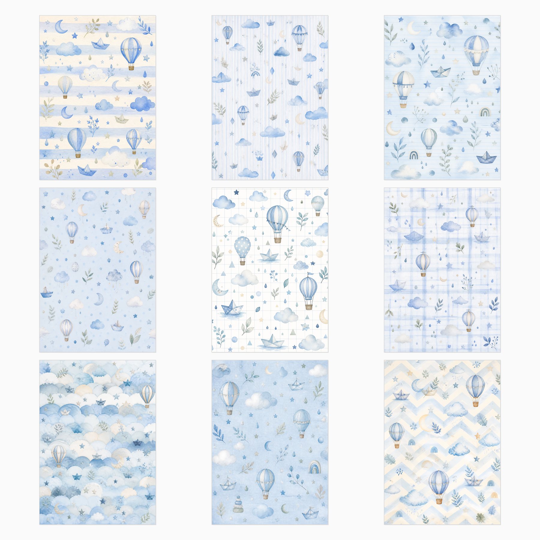 Baby Blue Watercolor A4 Adapted Collection preview 3