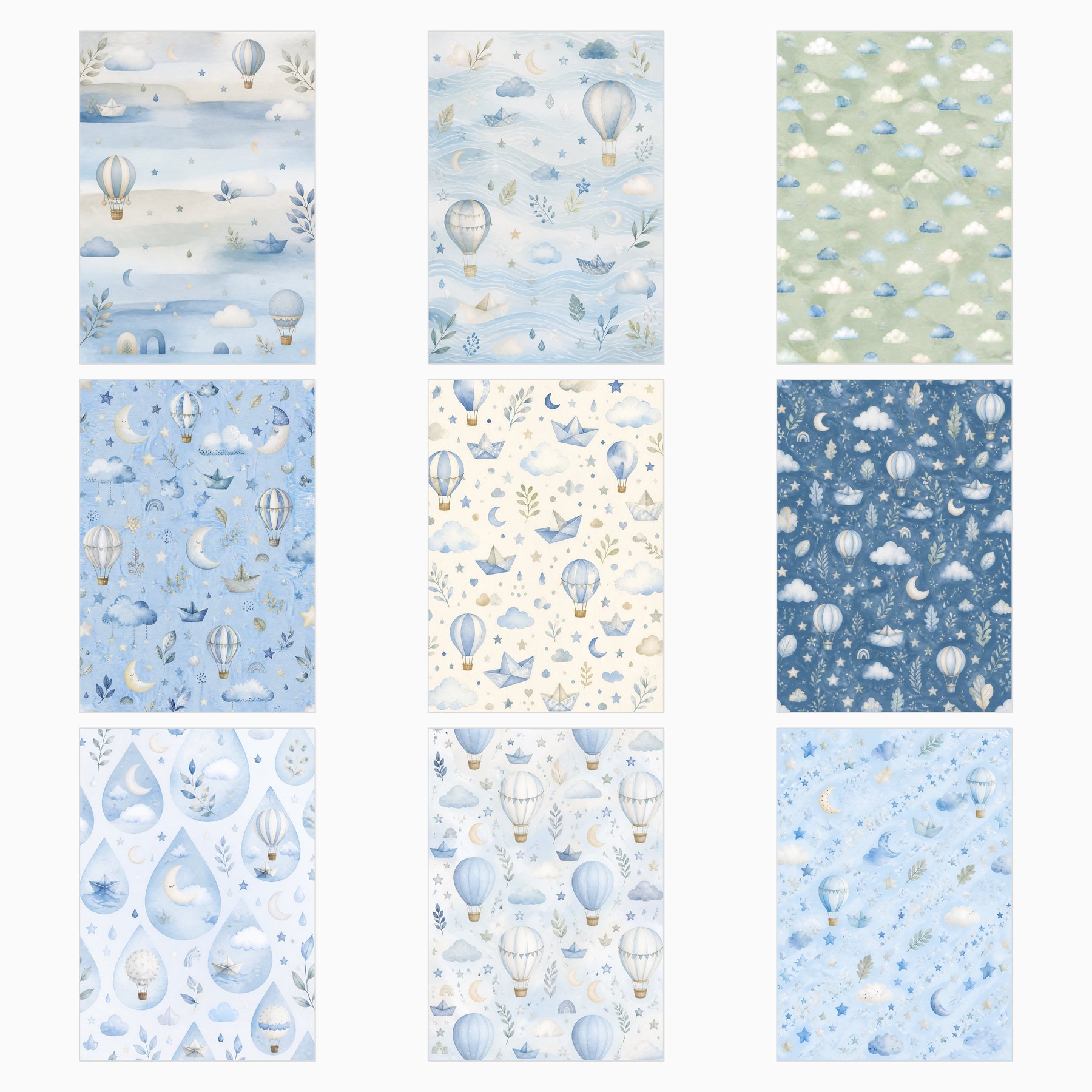 Baby Blue Watercolor A4 Adapted Collection preview 4
