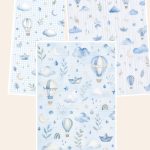 Free Baby Blue Watercolor A4 Adapted Collection – 3 Printable Scrapbook Paper Samples preview