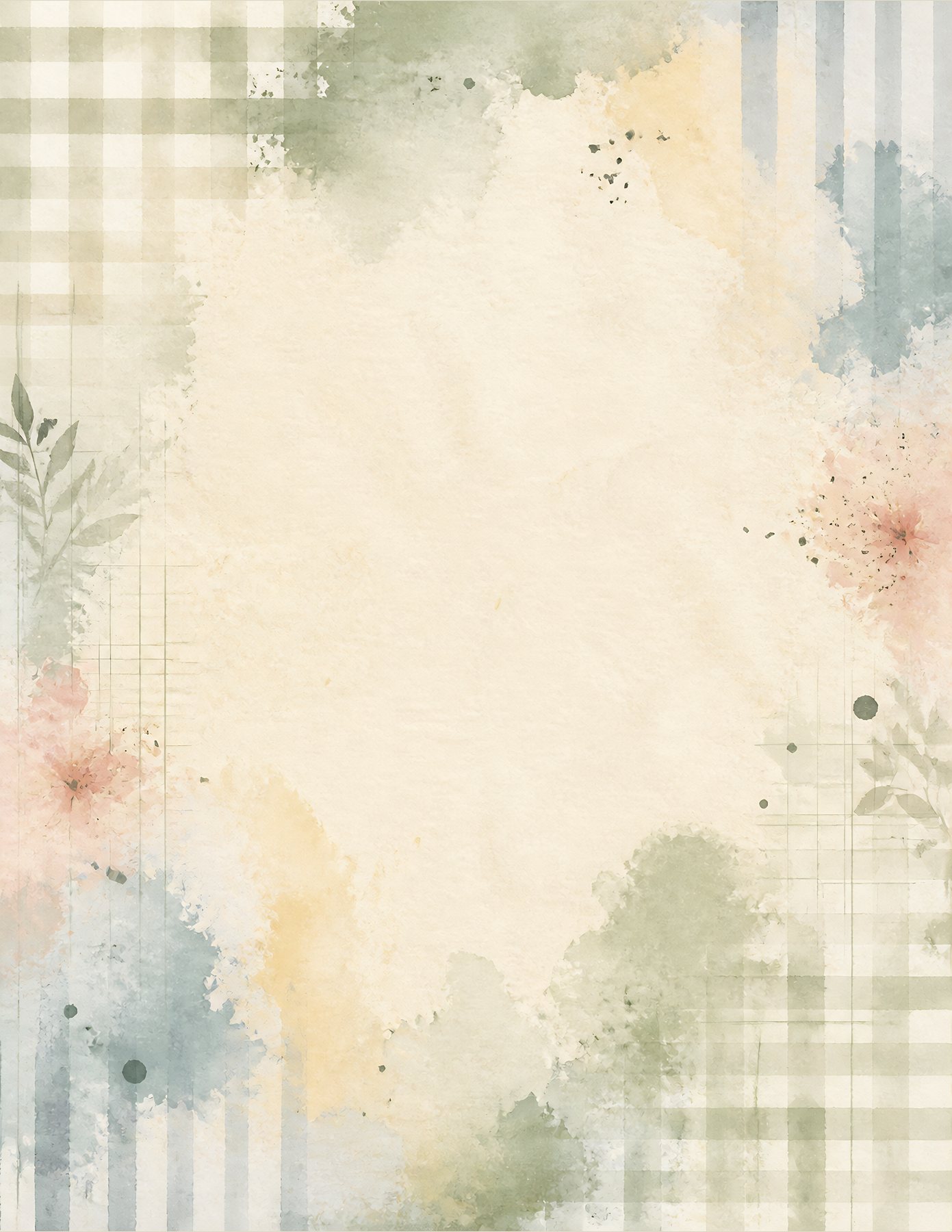 Watercolor Gingham Stripes & Ledger Foundation Papers
