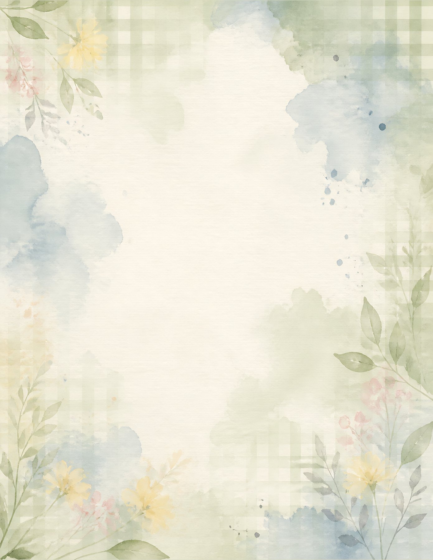 Watercolor Gingham Stripes & Ledger Foundation Papers preview 2