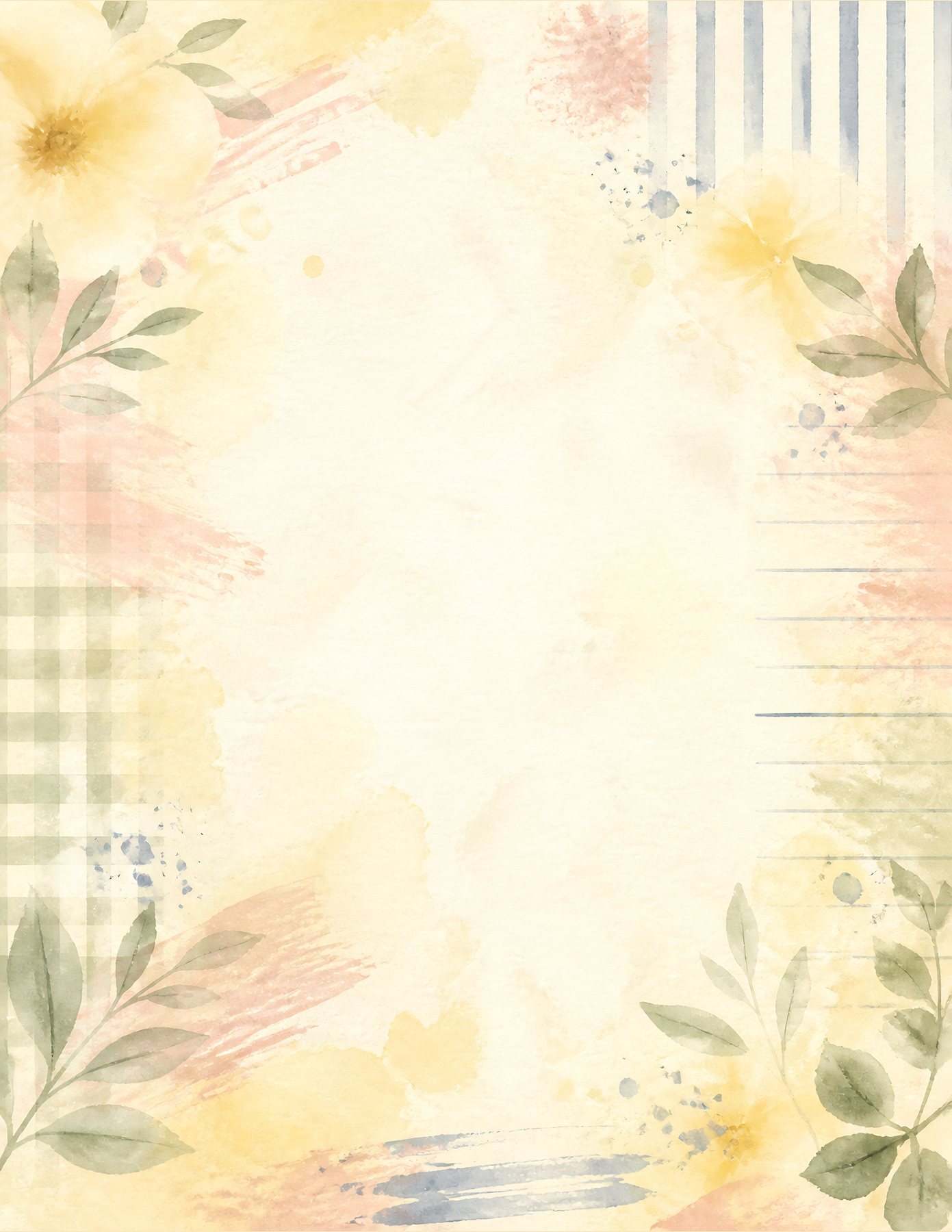 Watercolor Gingham Stripes & Ledger Foundation Papers preview 4