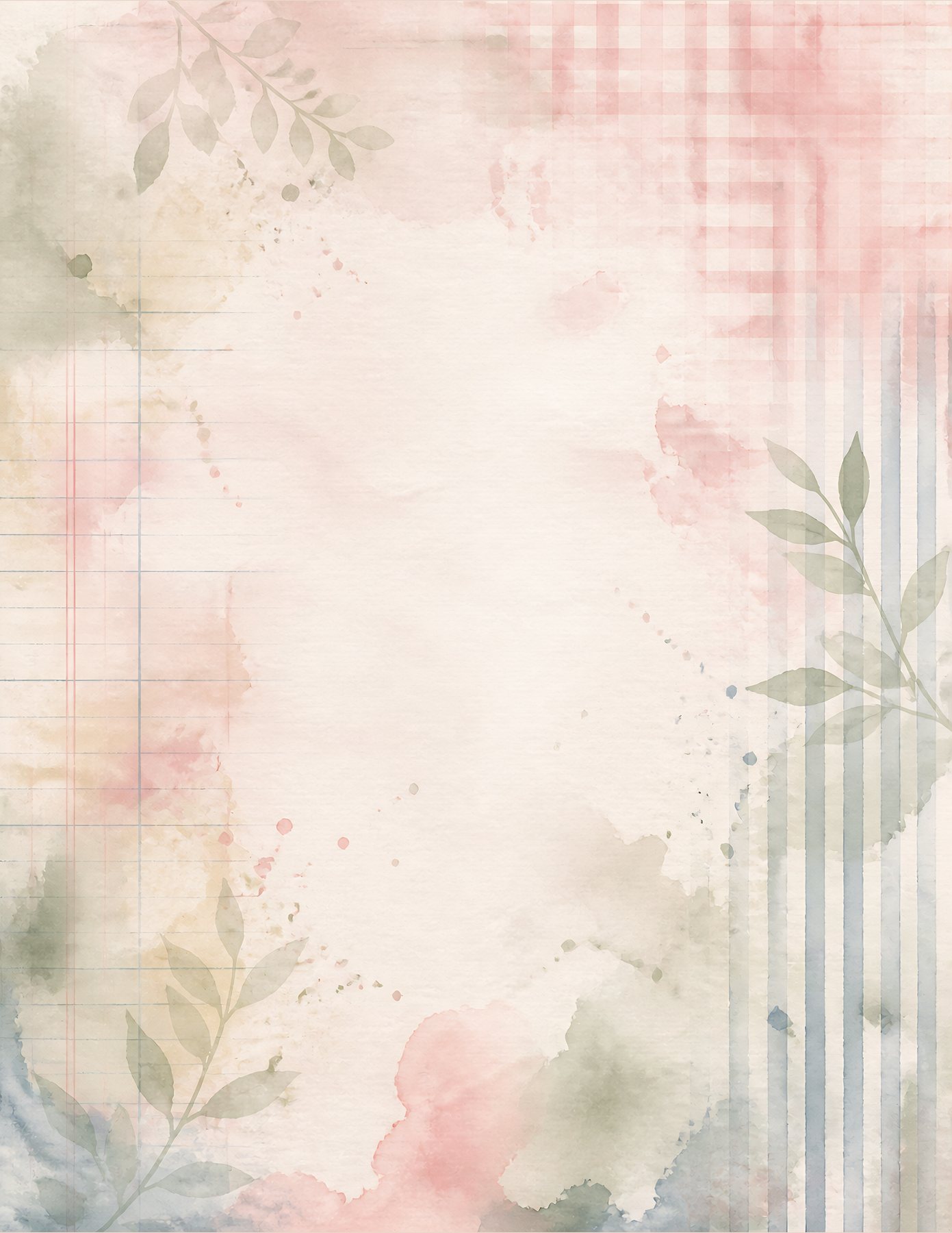Watercolor Gingham Stripes & Ledger Foundation Papers preview 5