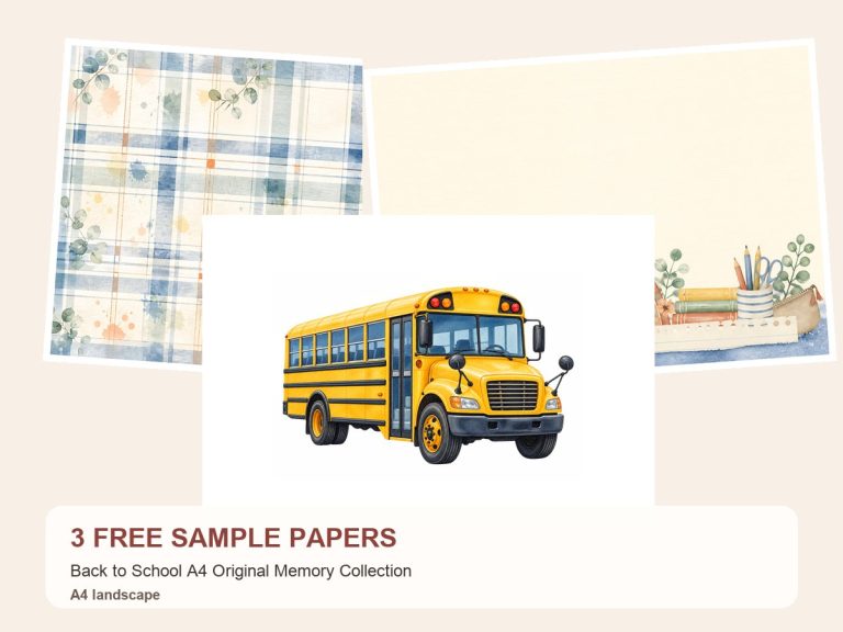 Free Back to School A4 Original Memory Collection – 3 Printable Scrapbook Paper Samples preview