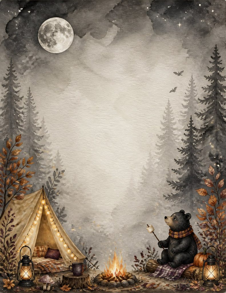 Cozy Halloween Camping Storybook Journal