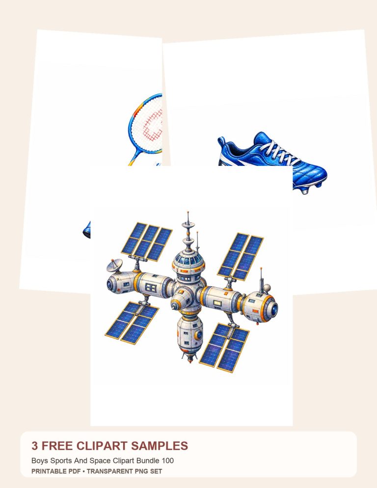 Free Boys Sports And Space Clipart Bundle 100 – 3 Printable Clipart Samples preview