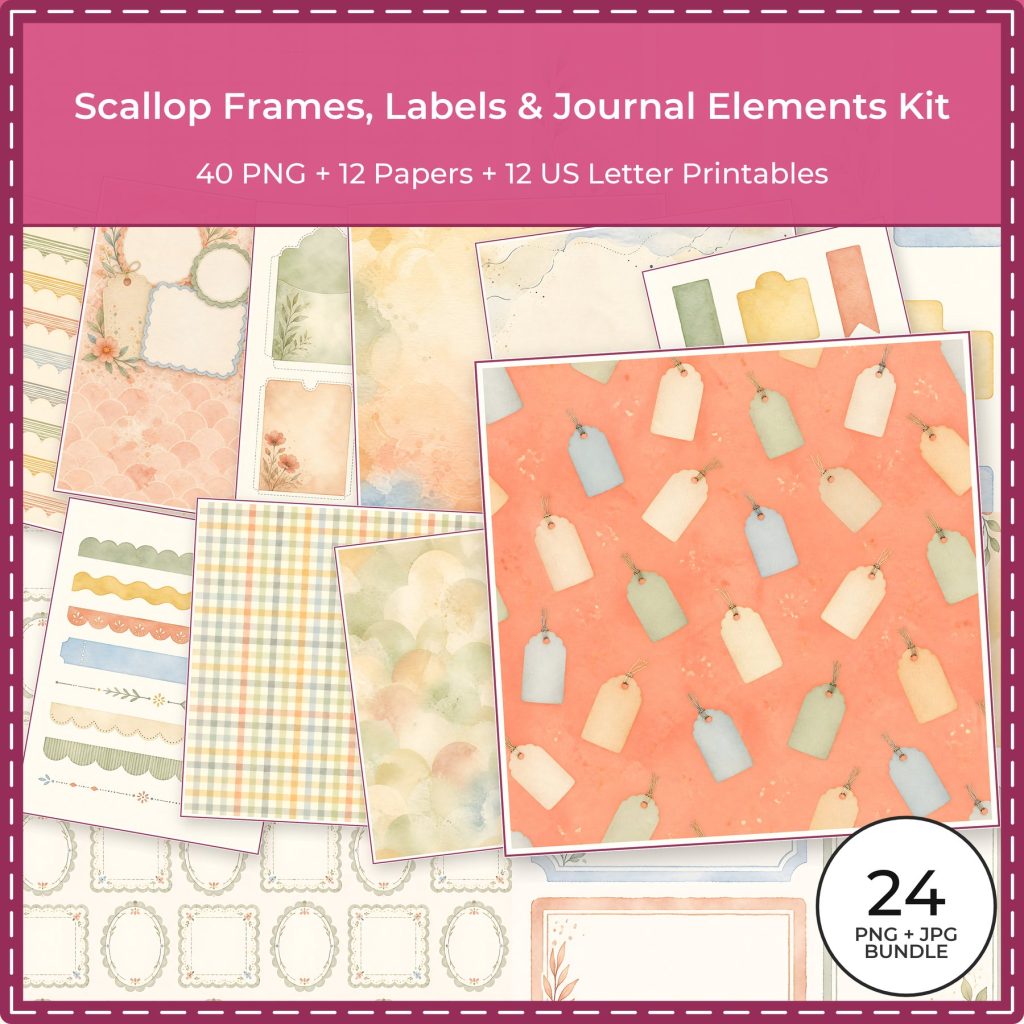 Scallop Frames Journal Elements Kit