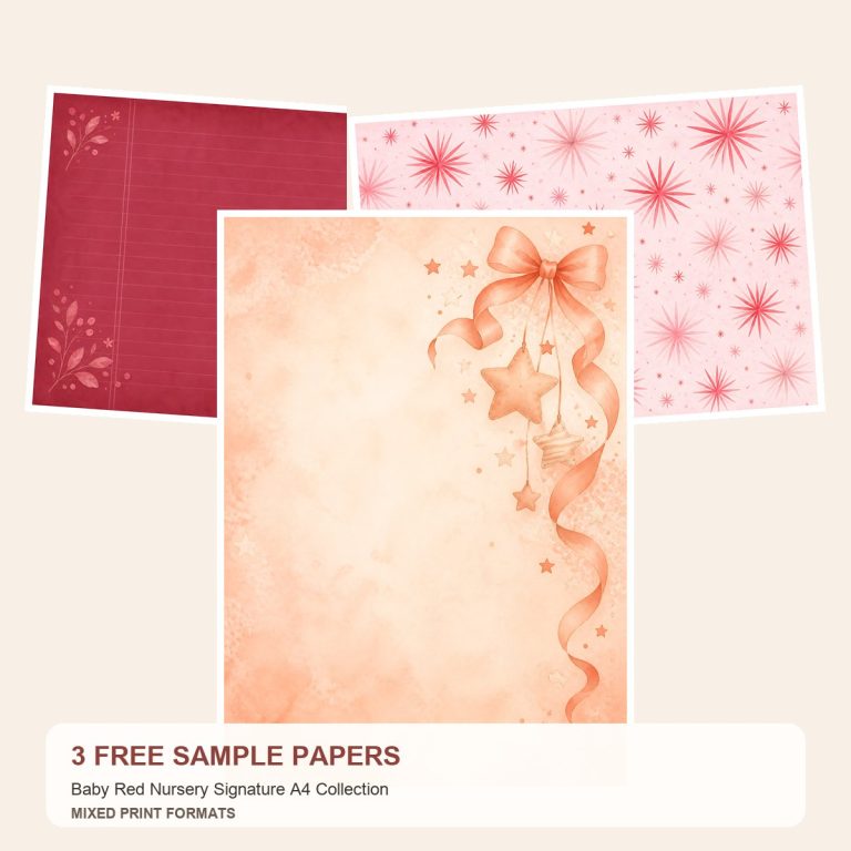 Free Baby Red Nursery Signature A4 Collection – 3 Printable Scrapbook Paper Samples preview