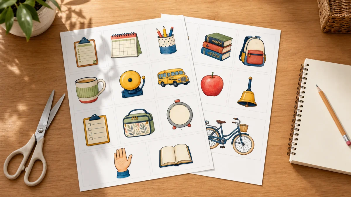 Back-to-School Classroom Organization: 6 Pages Teachers Can Reuse All Term scrapbook collection editorial mockup using the collection paper previews
