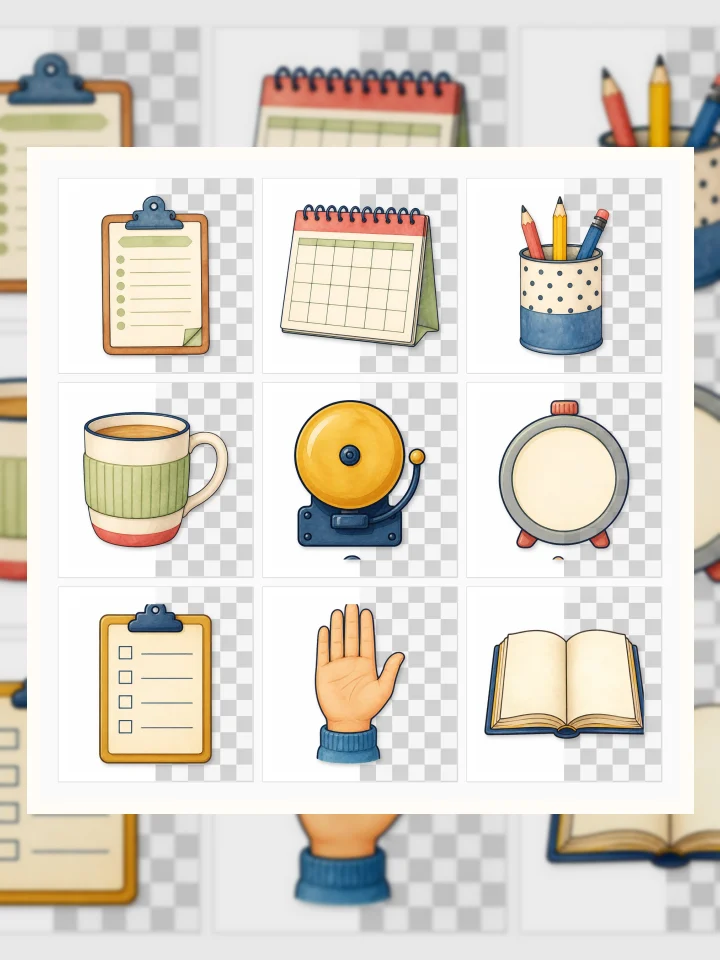 A Calm Classroom Reset: 7 Pages for Teacher Planners and Student Notes visual story illustration