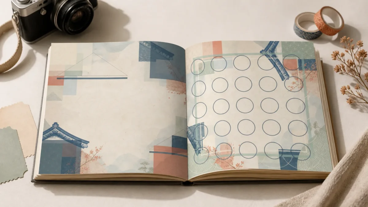 A South Korea Travel Scrapbook: 7 Details to Save Beyond the Photos scrapbook collection editorial mockup using the collection paper previews