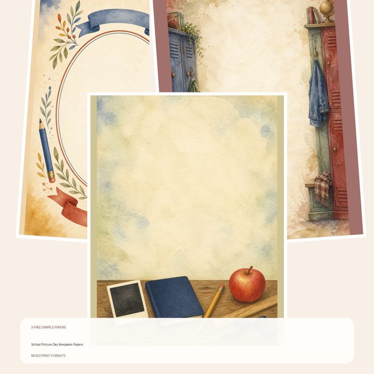 Free School Picture Day Keepsake Papers – 3 Printable Scrapbook Paper Samples preview
