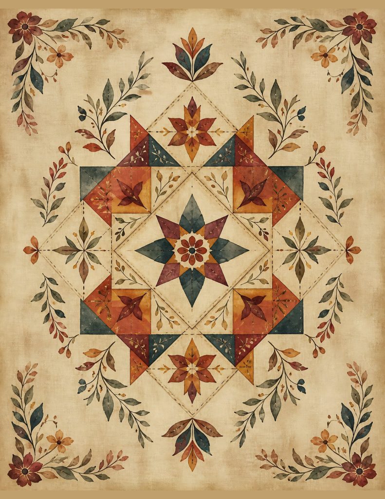 Autumn Quilting Bee Patchwork Digital