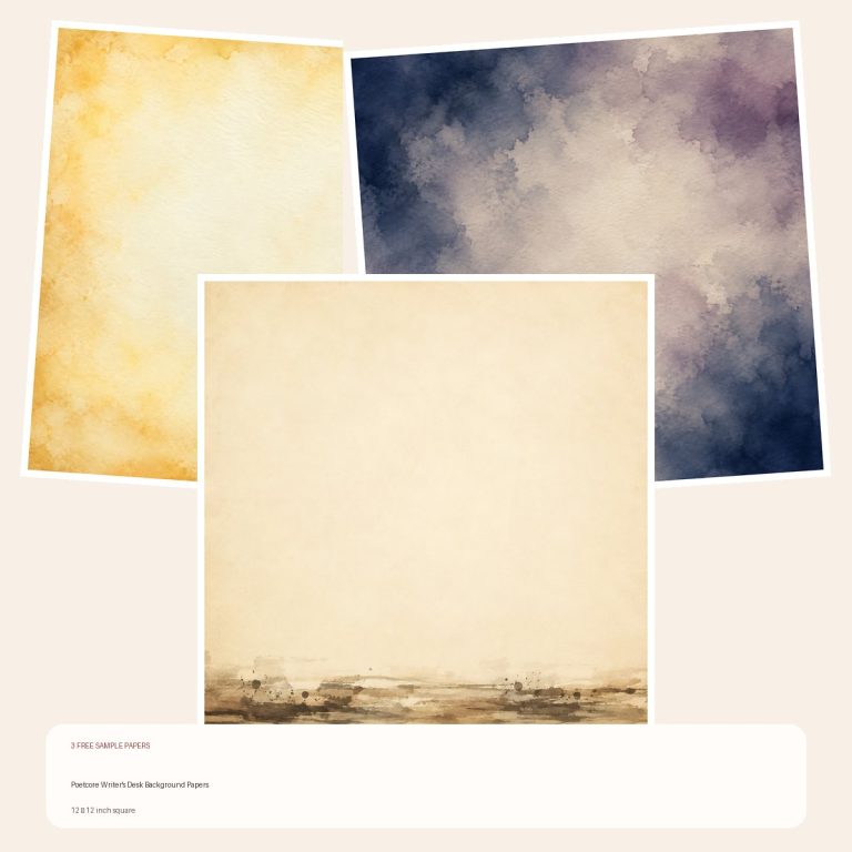 Free Poetcore Writer's Desk Background Papers – 3 Printable Scrapbook Paper Samples preview