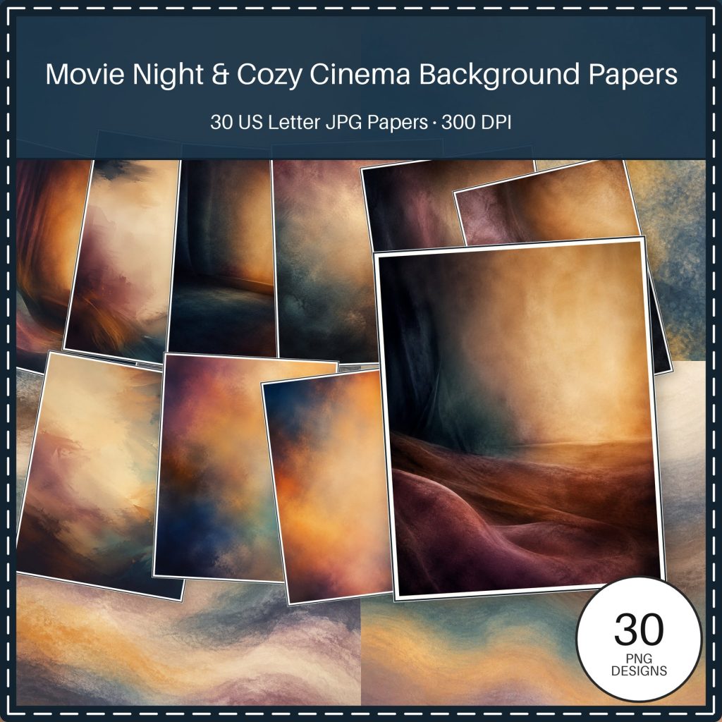 Movie Night & Cozy Cinema Background Papers