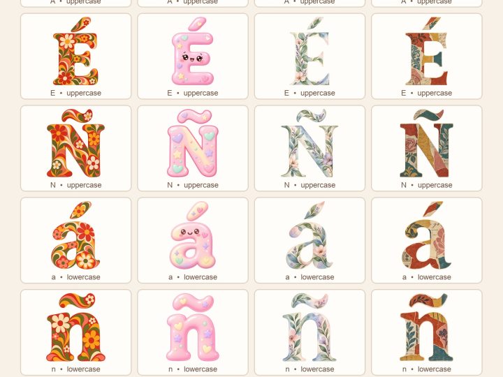 Free Extended Special Letters Alphabet Clipart – 4 Special-Character Mini Collections
