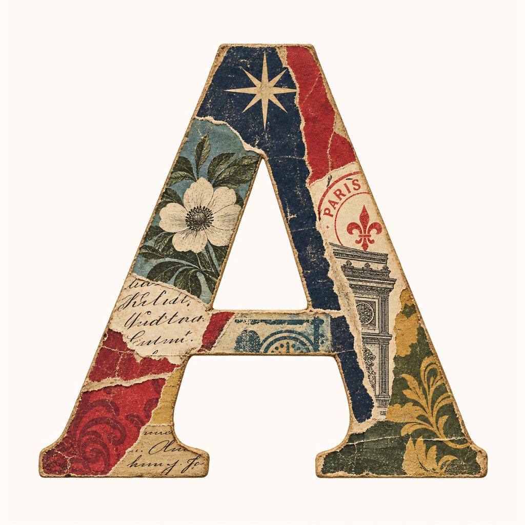 Vintage Collage Alphabet & Number Clipart Collection