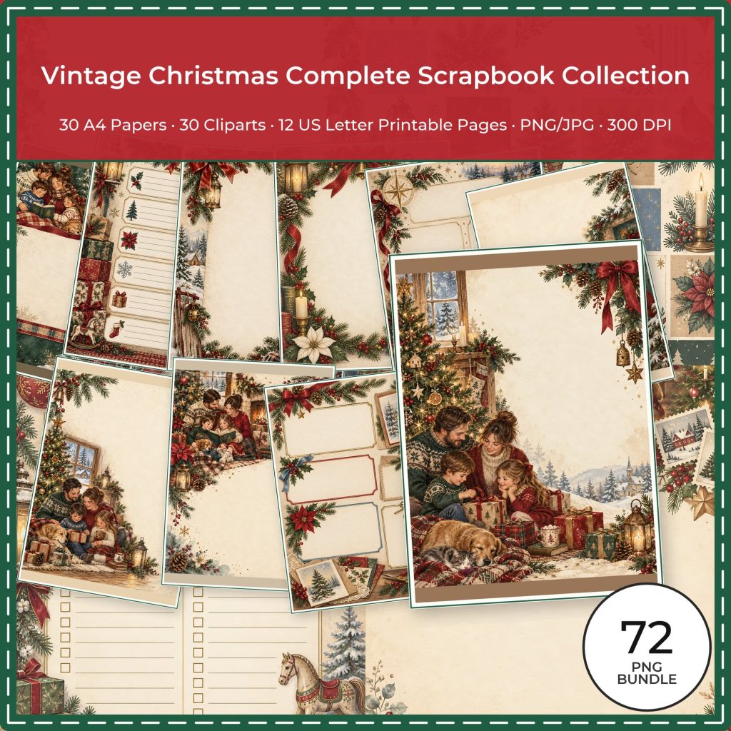 Vintage Christmas Digital Scrapbook