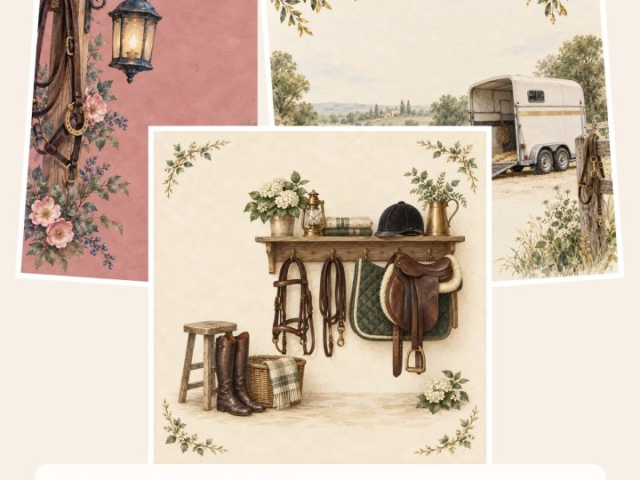 Free Equestrian Horse Barn Life Scrapbook – 3 Printable Scrapbook Paper Samples