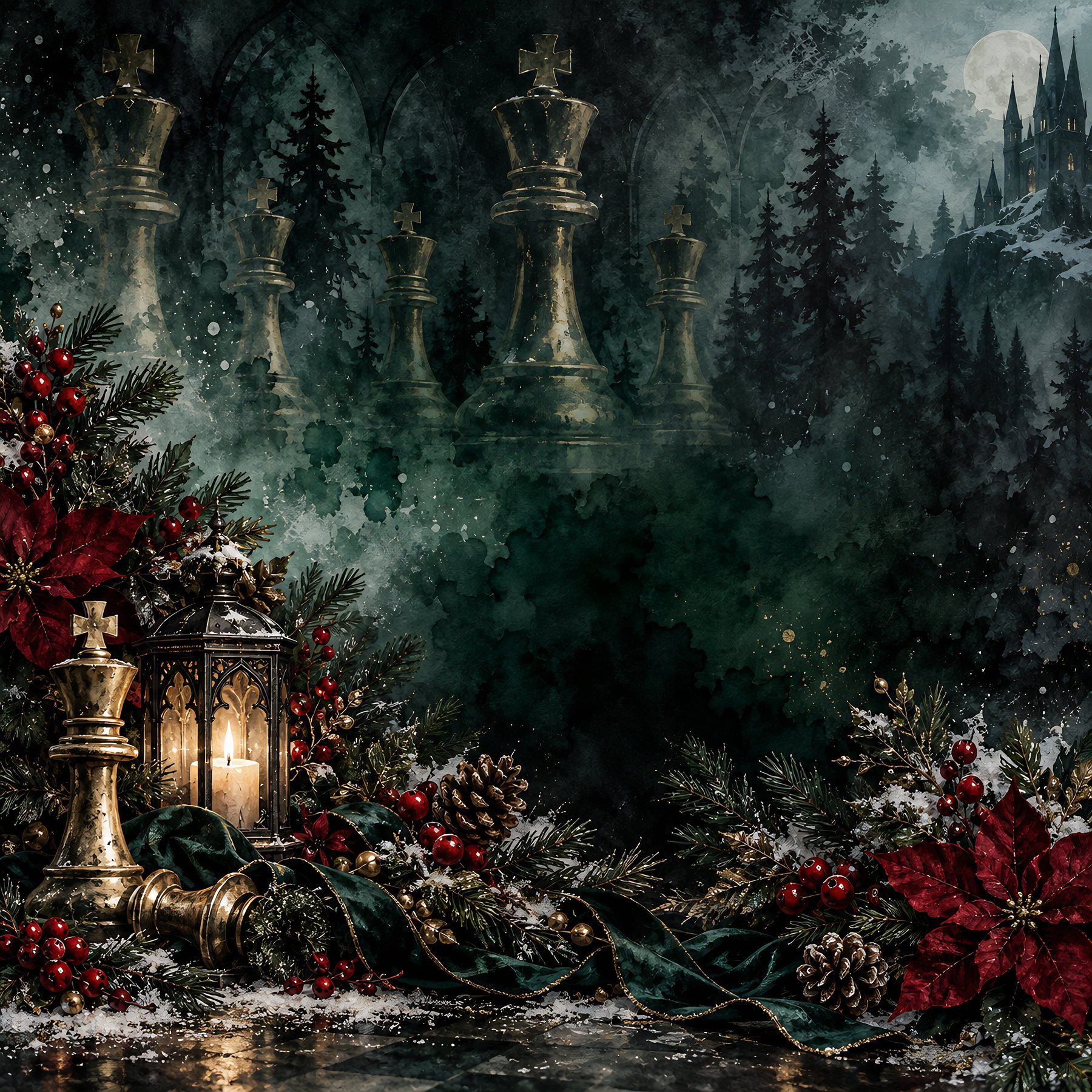 Dark Chess Seasons Digital Paper Pack preview 6