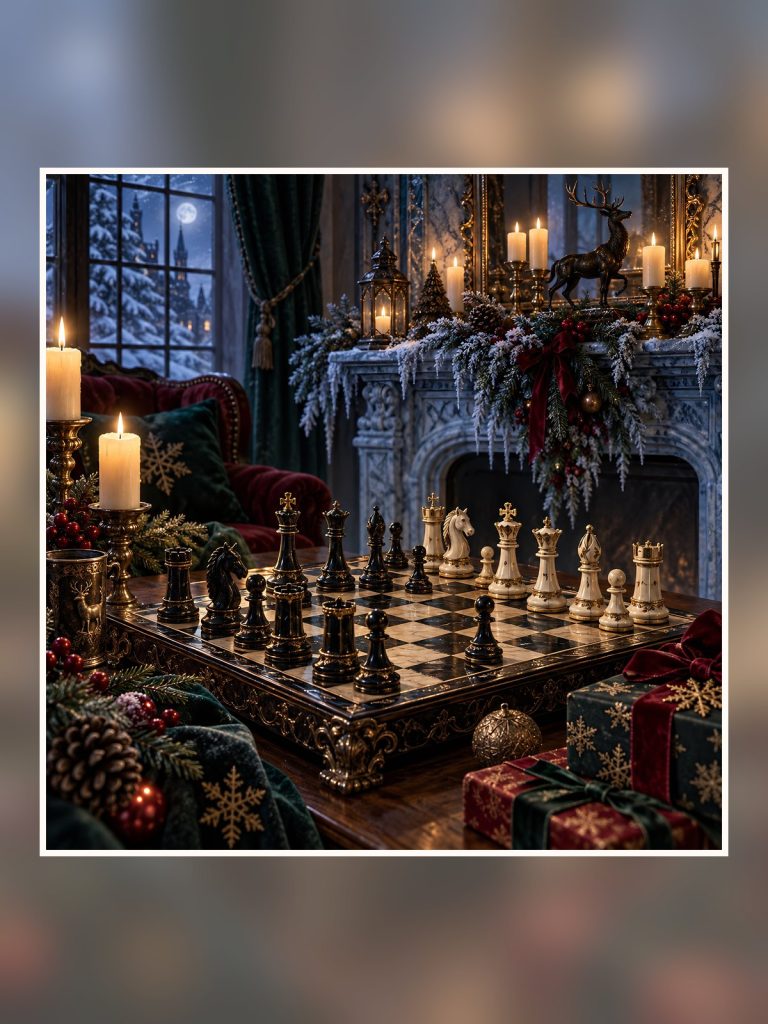 Dark Chess Seasons Digital Paper Pack poster portrait